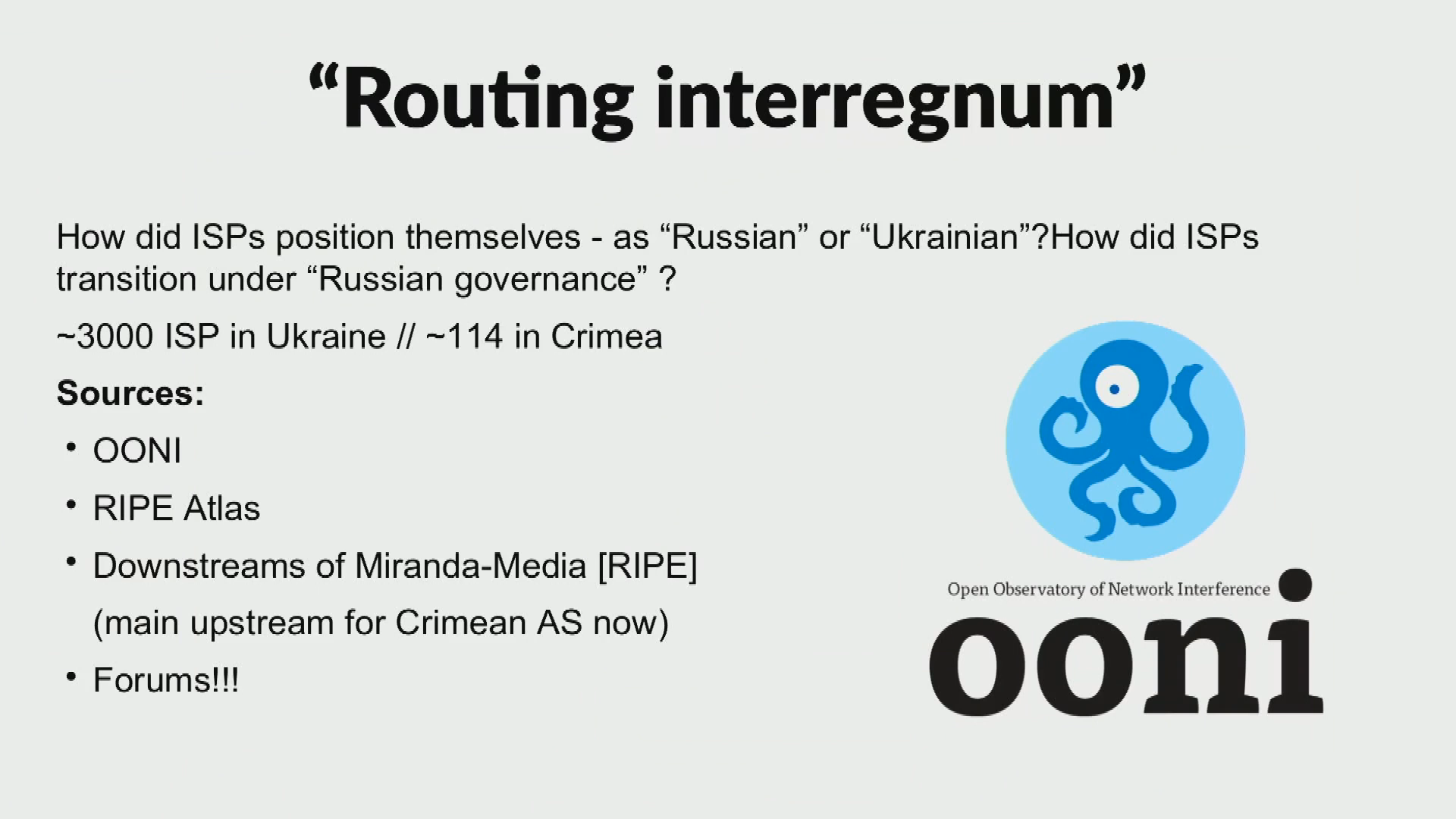 A Routing Interregnum: Internet Infrastructure Transition in Crimea After Russian…