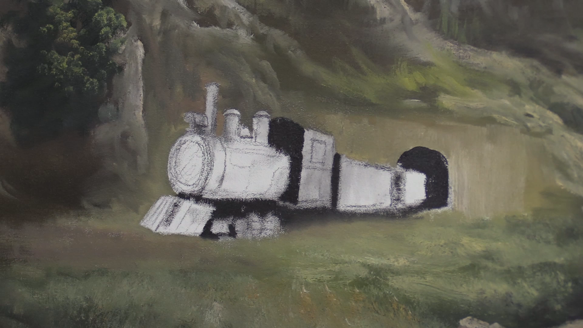 Paint with Kevin - Train in the Mountains