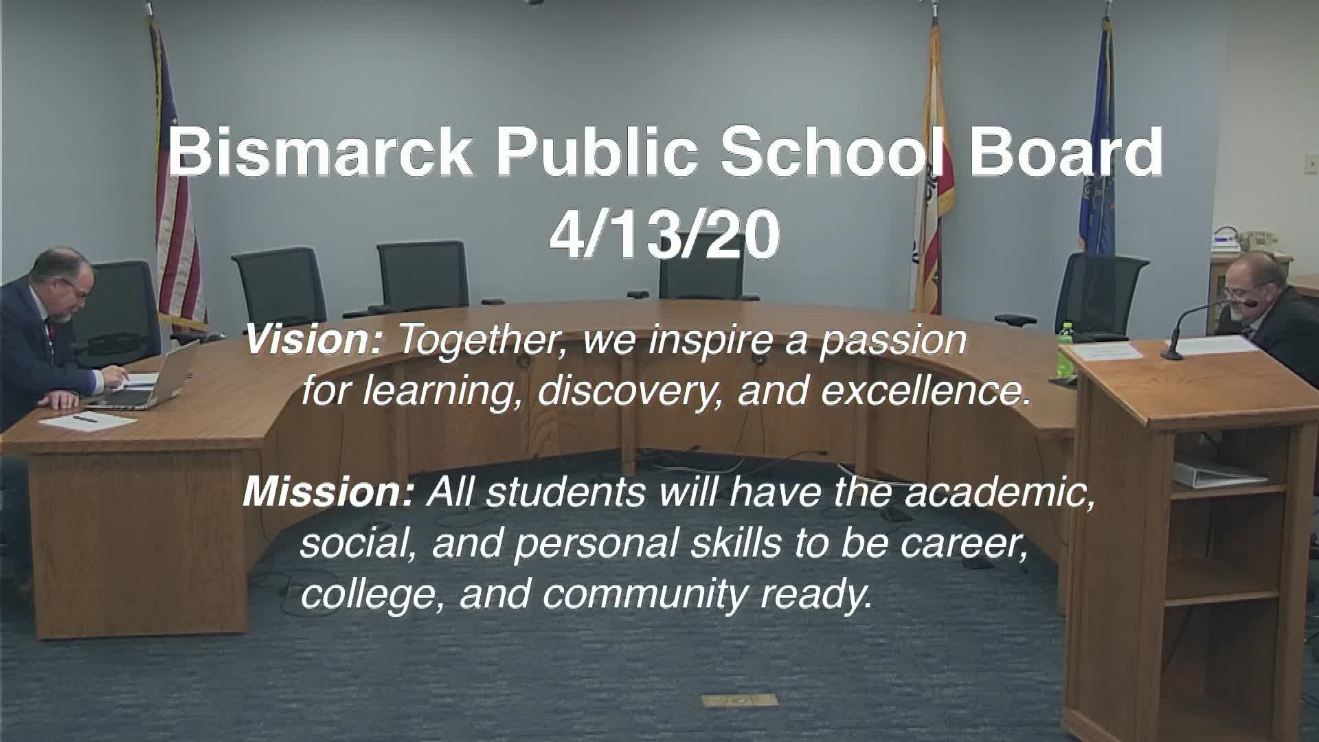Bismarck School Board Replay 4/13/20