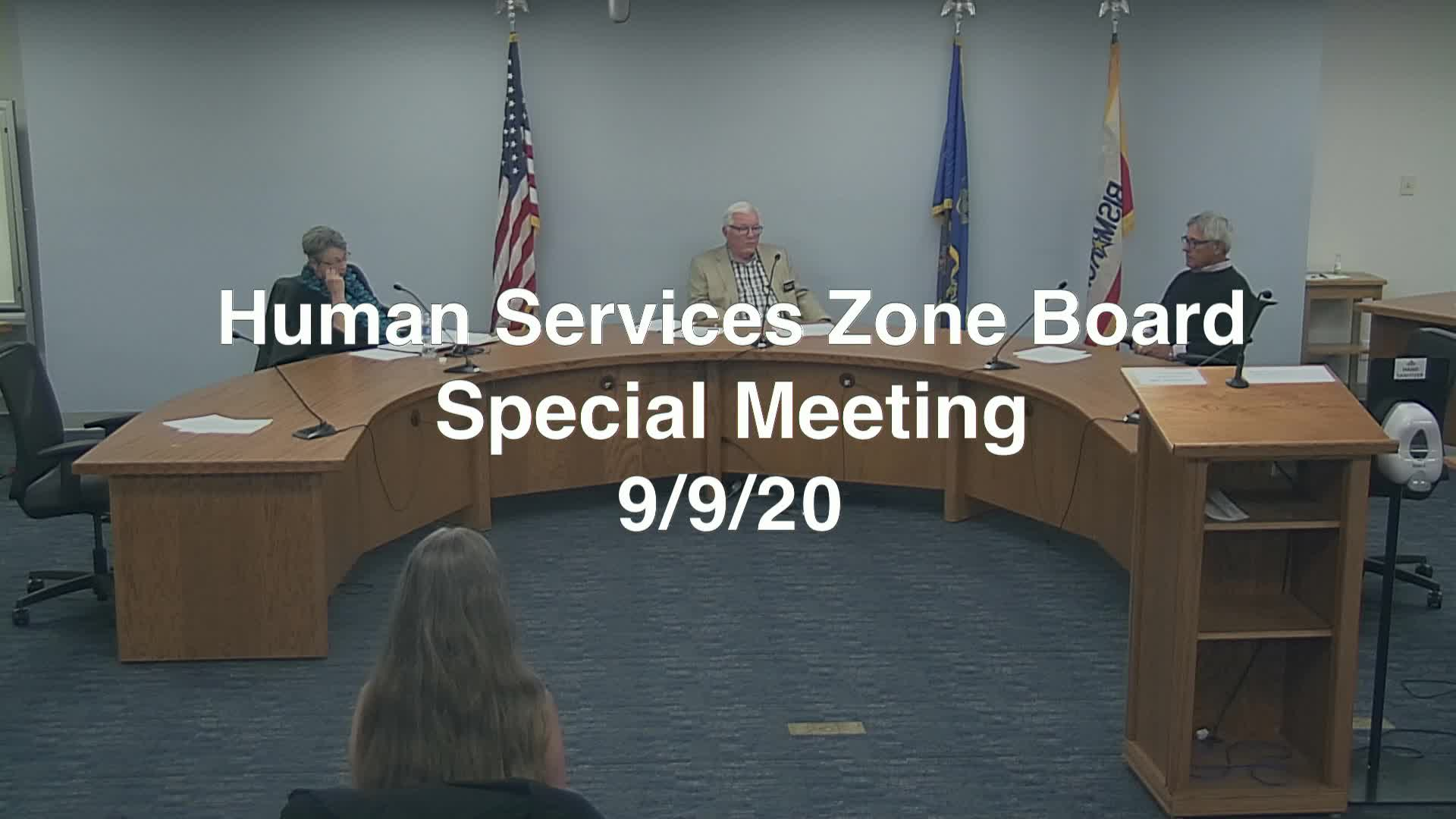 Burleigh County Human Services Zone Board Special Meeting Replay 9/9/20