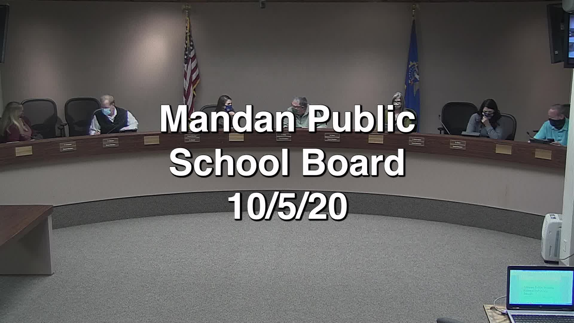 Mandan School Board Replay 10/5/20