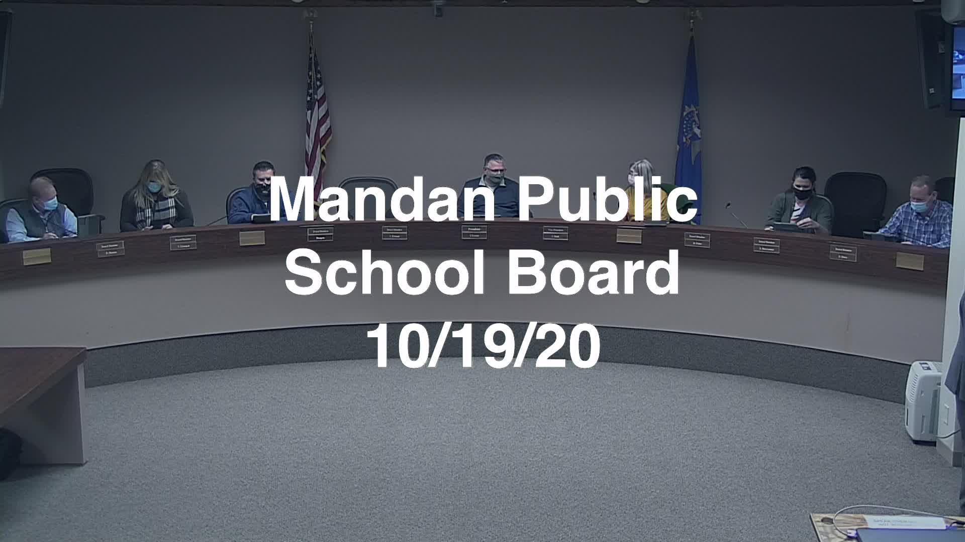 Mandan School Board Replay 10/19/20