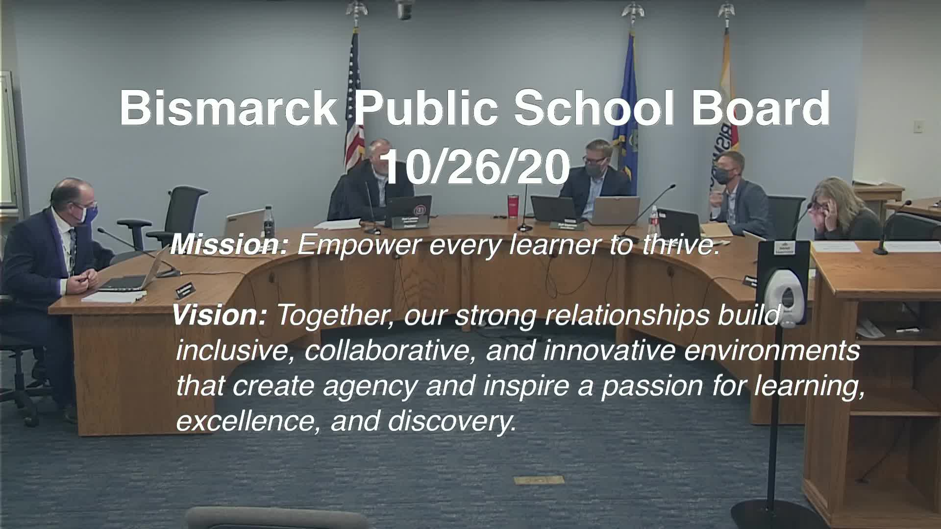 Bismarck School Board Meeting Replay 10/26/20