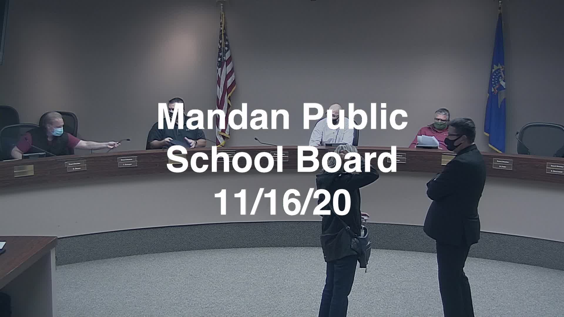 Mandan School Board Replay 11/16/20