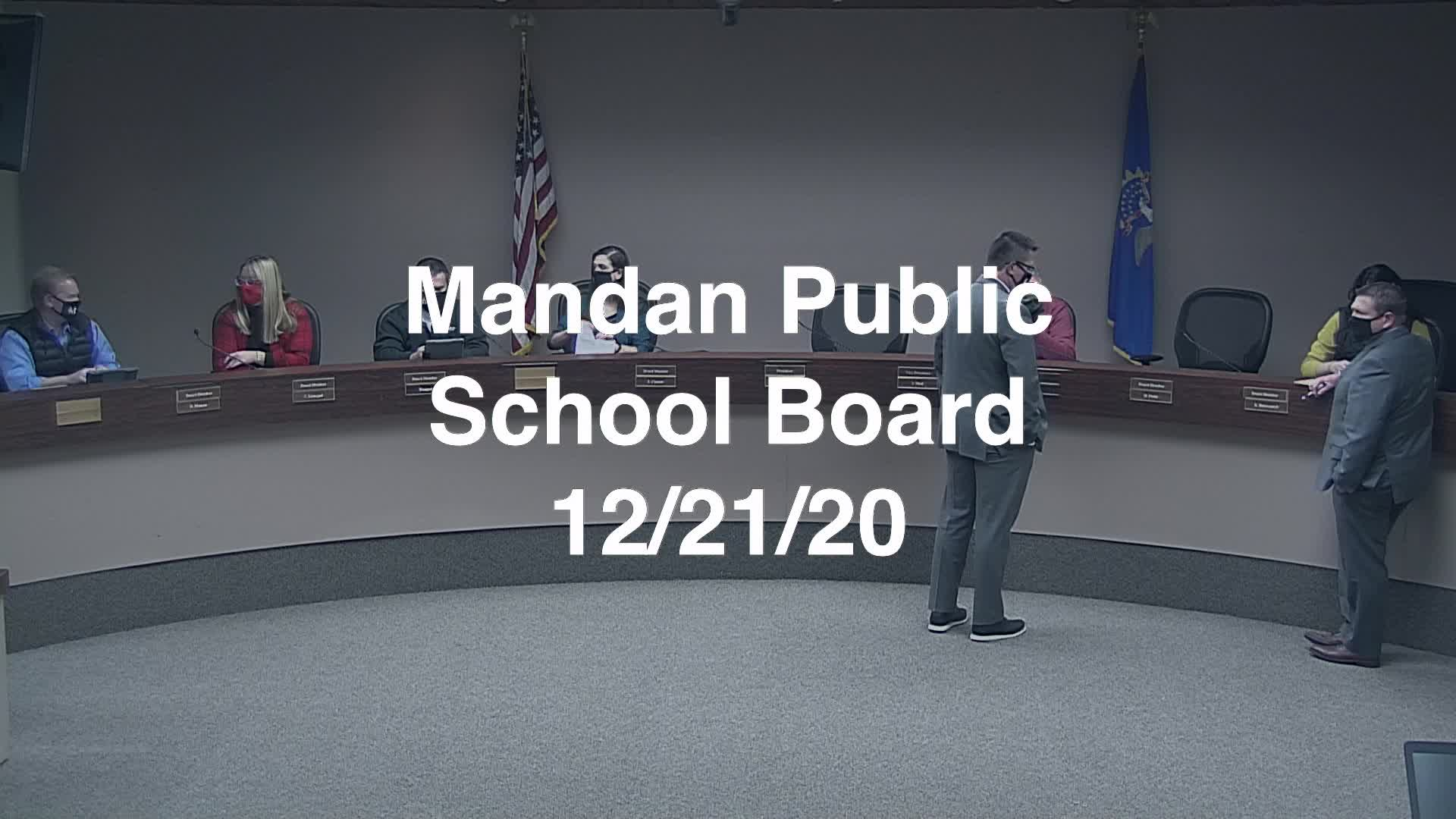 Mandan School Board Replay 12/21/20