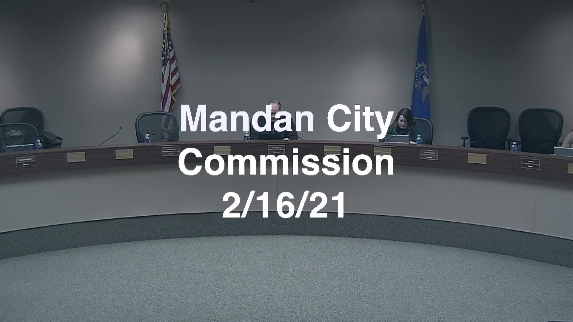 Mandan City Commission Replay 2/16/21