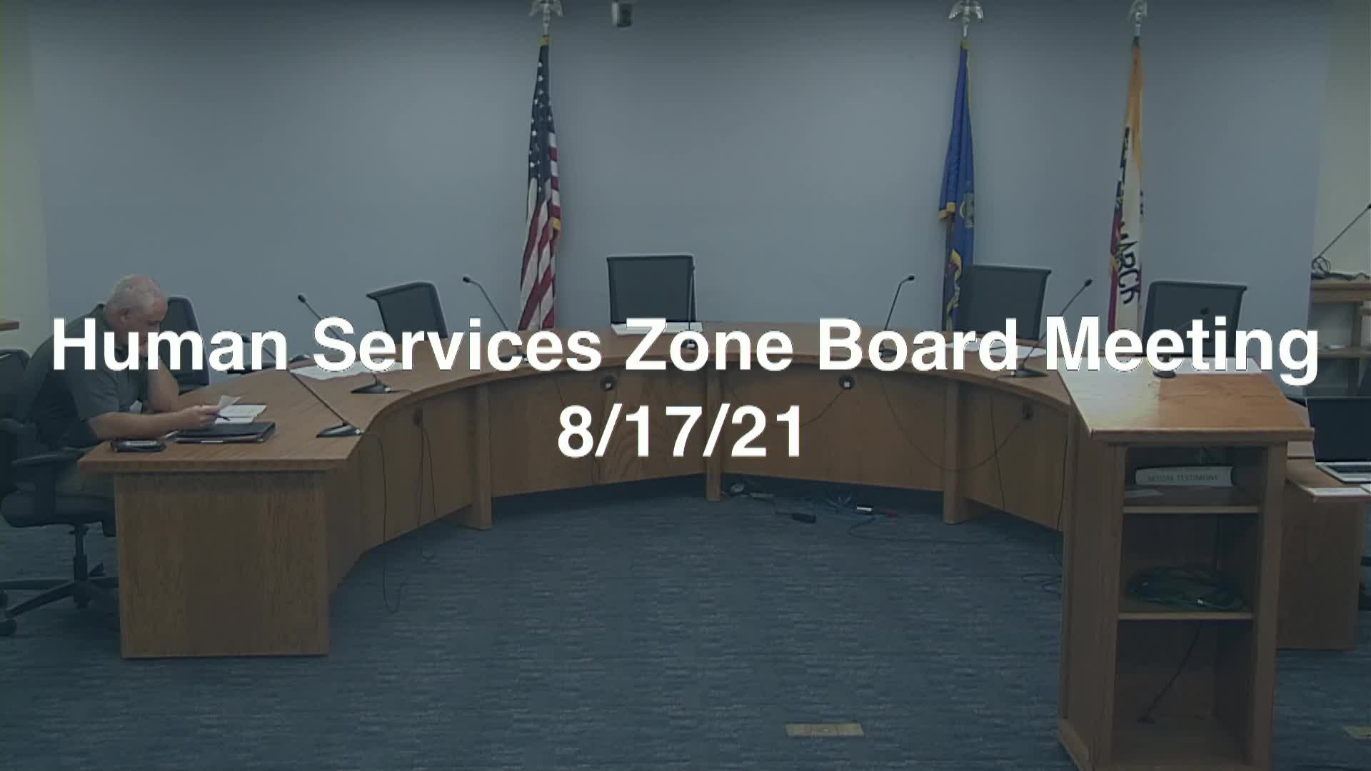 Burleigh County Human Service Zone Board Meeting Replay 8/17/21