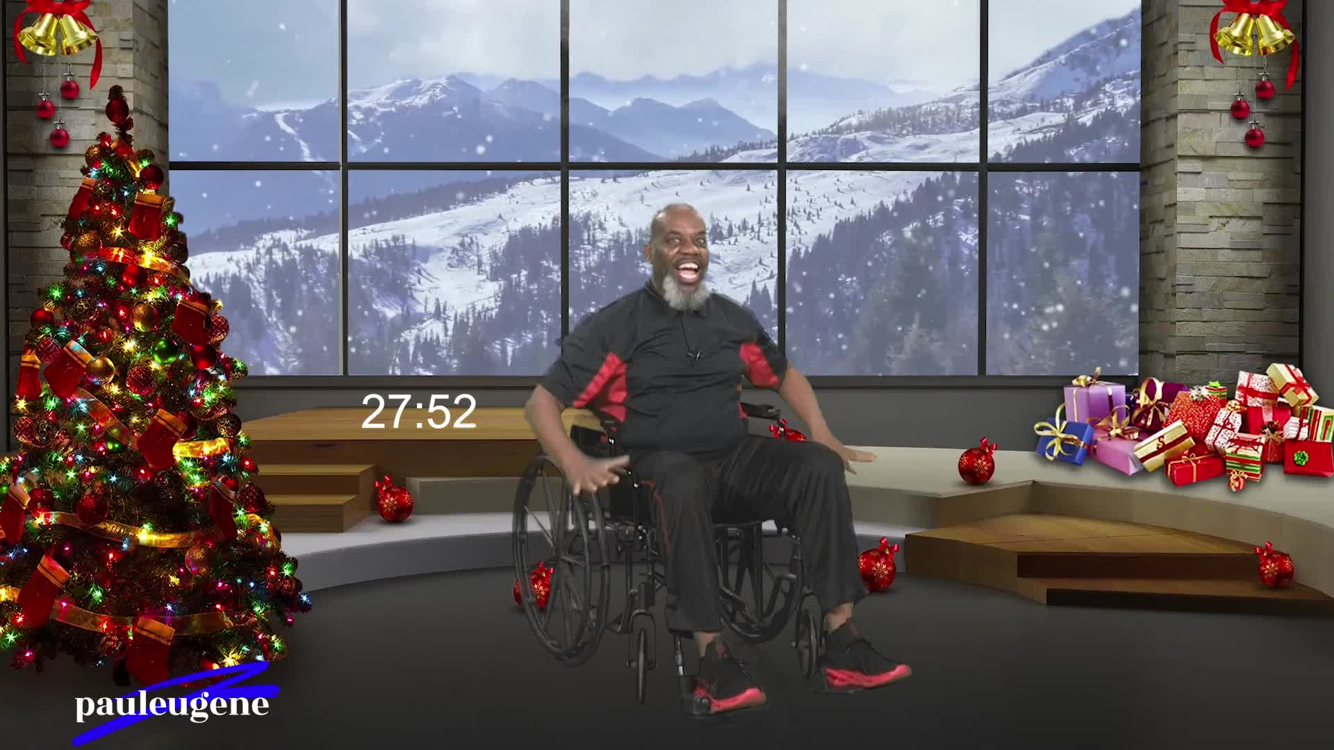 Exercising with Paul Eugene: Wheelchair Cardio Christmas Chair Workout