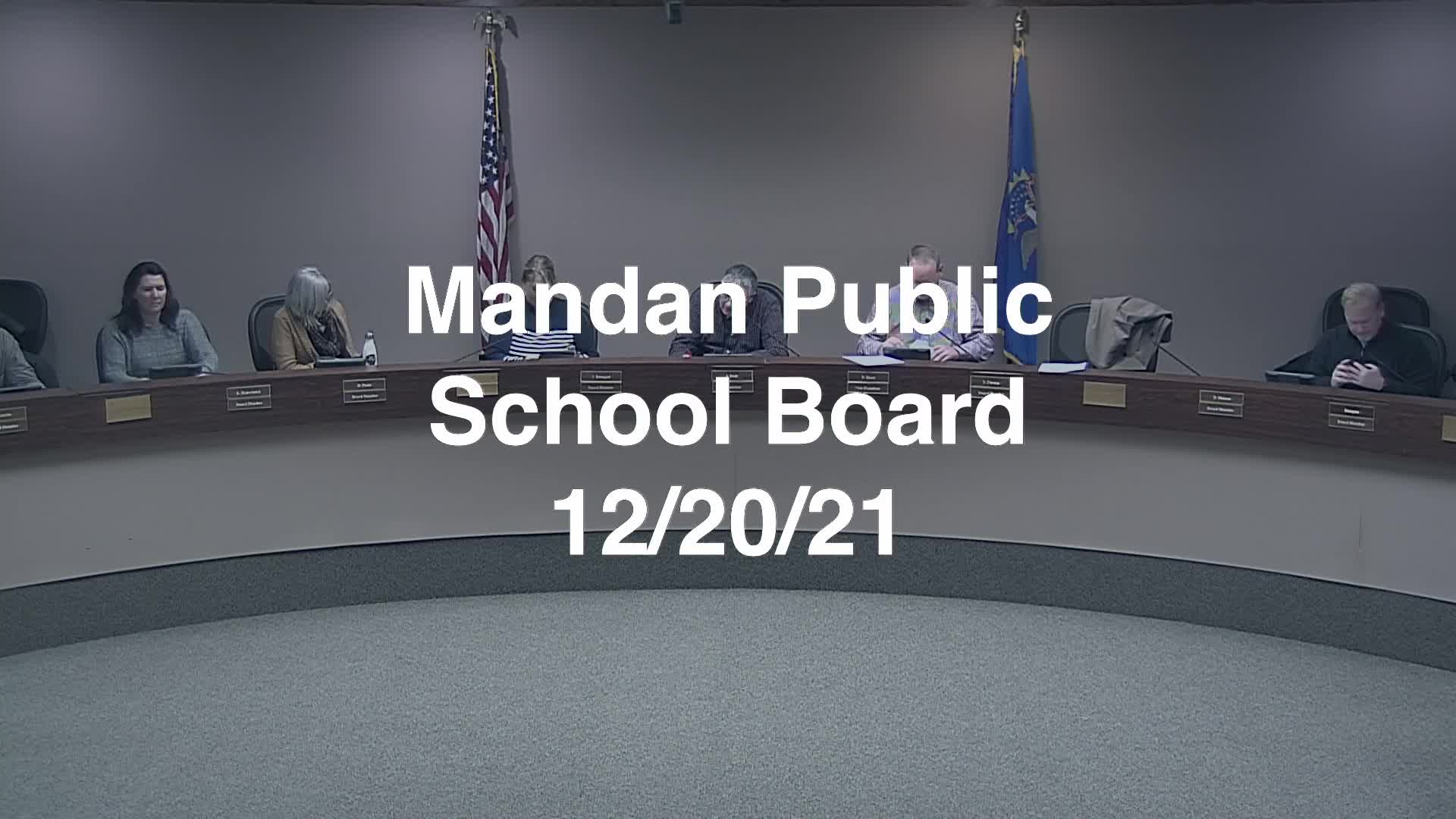 Mandan School Board Replay 12/20/21