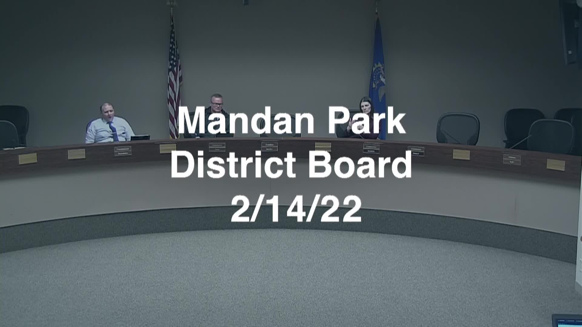  Mandan Park Board Replay 2/14/22